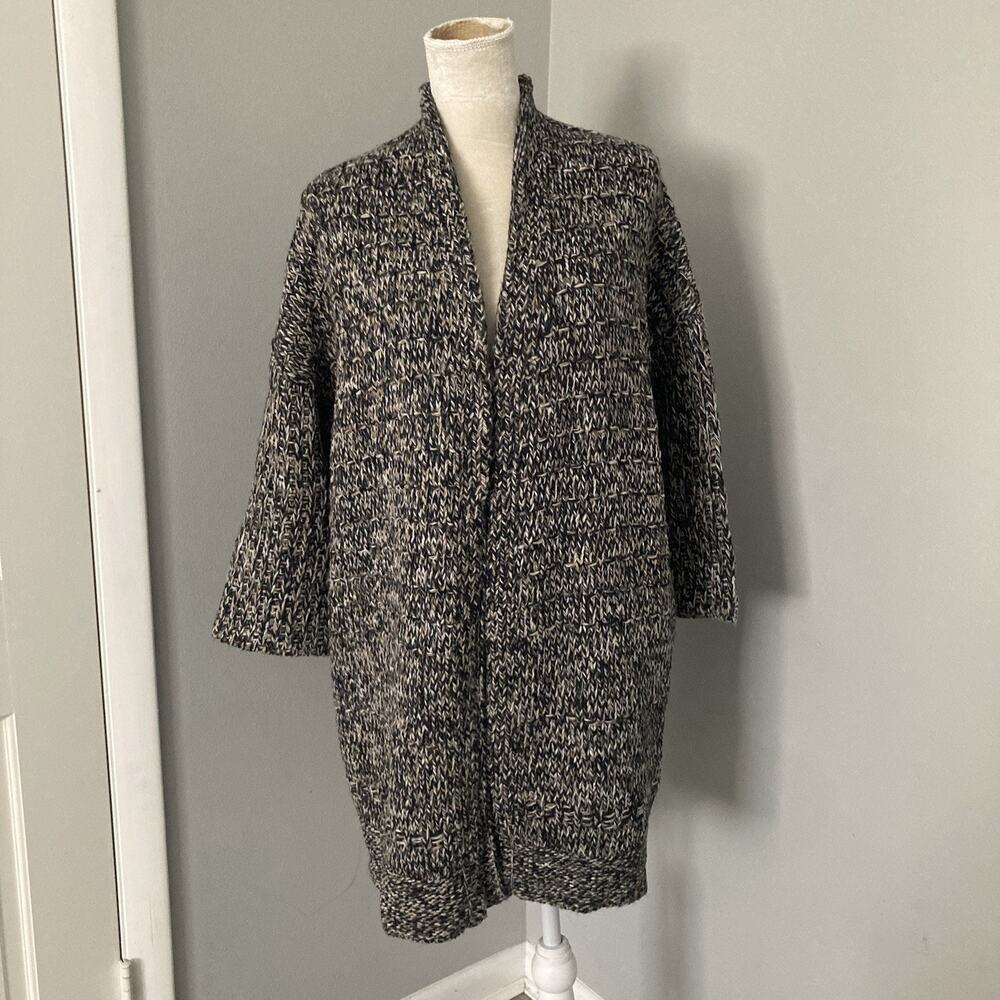 Inhabit Open Cardigan Chunky Knit Sweater Alpaca Wool cozy minimalist size M